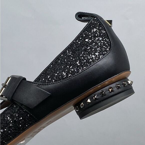 Valentino Garavani Rockstud Strappy Glitter Ballerina Flat size 37 - Picture 9 of 13